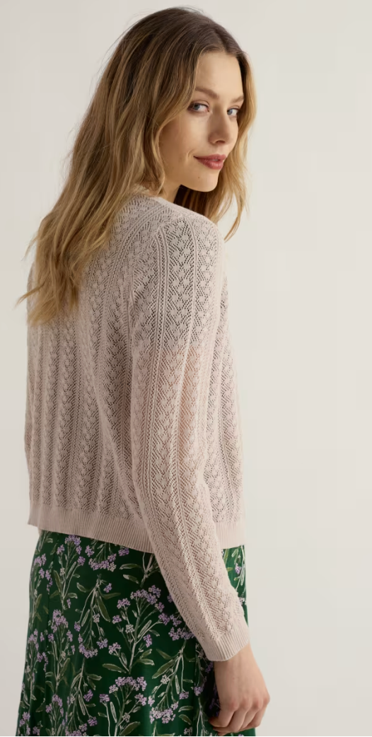 Willowing Pointelle Organic Cotton Cardigan