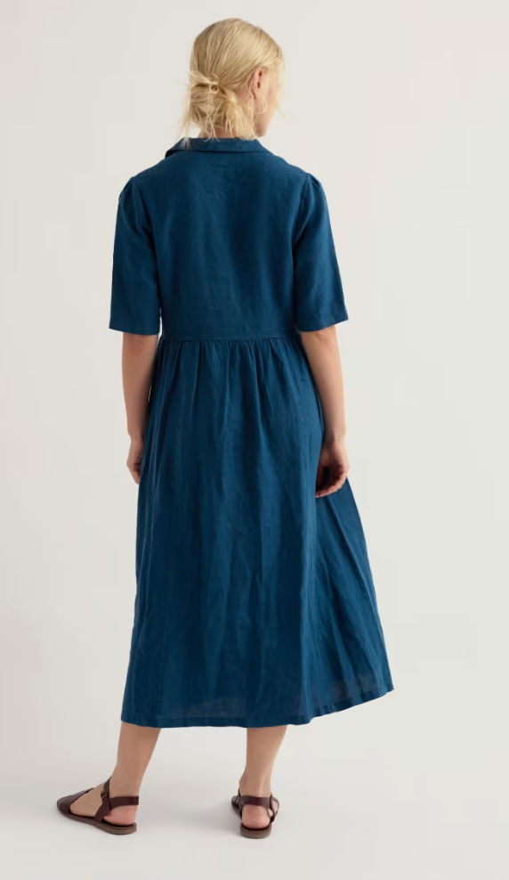 Fen Violet Linen Midi Dress