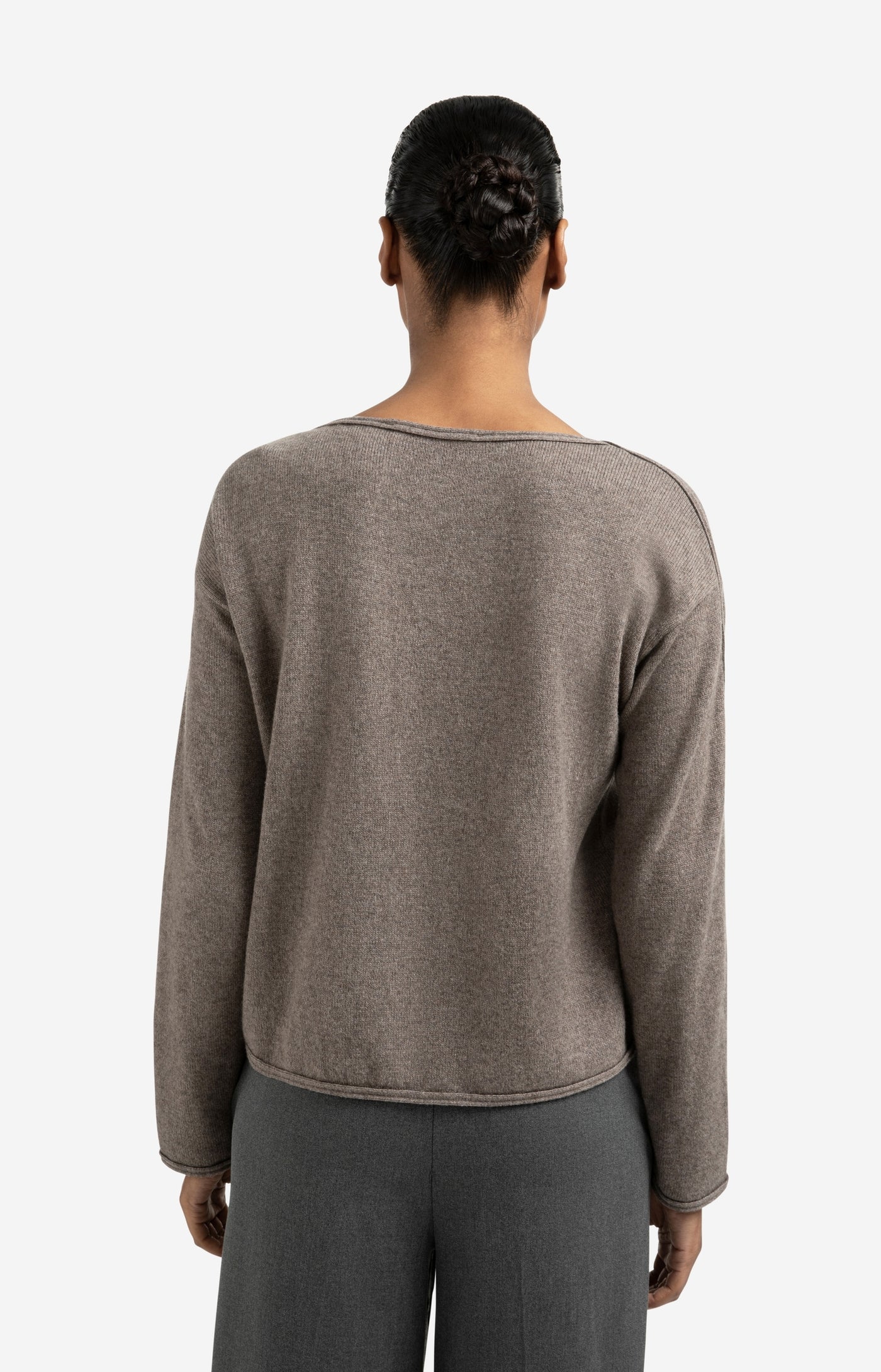 Boatneck Sweater with Seam Detail