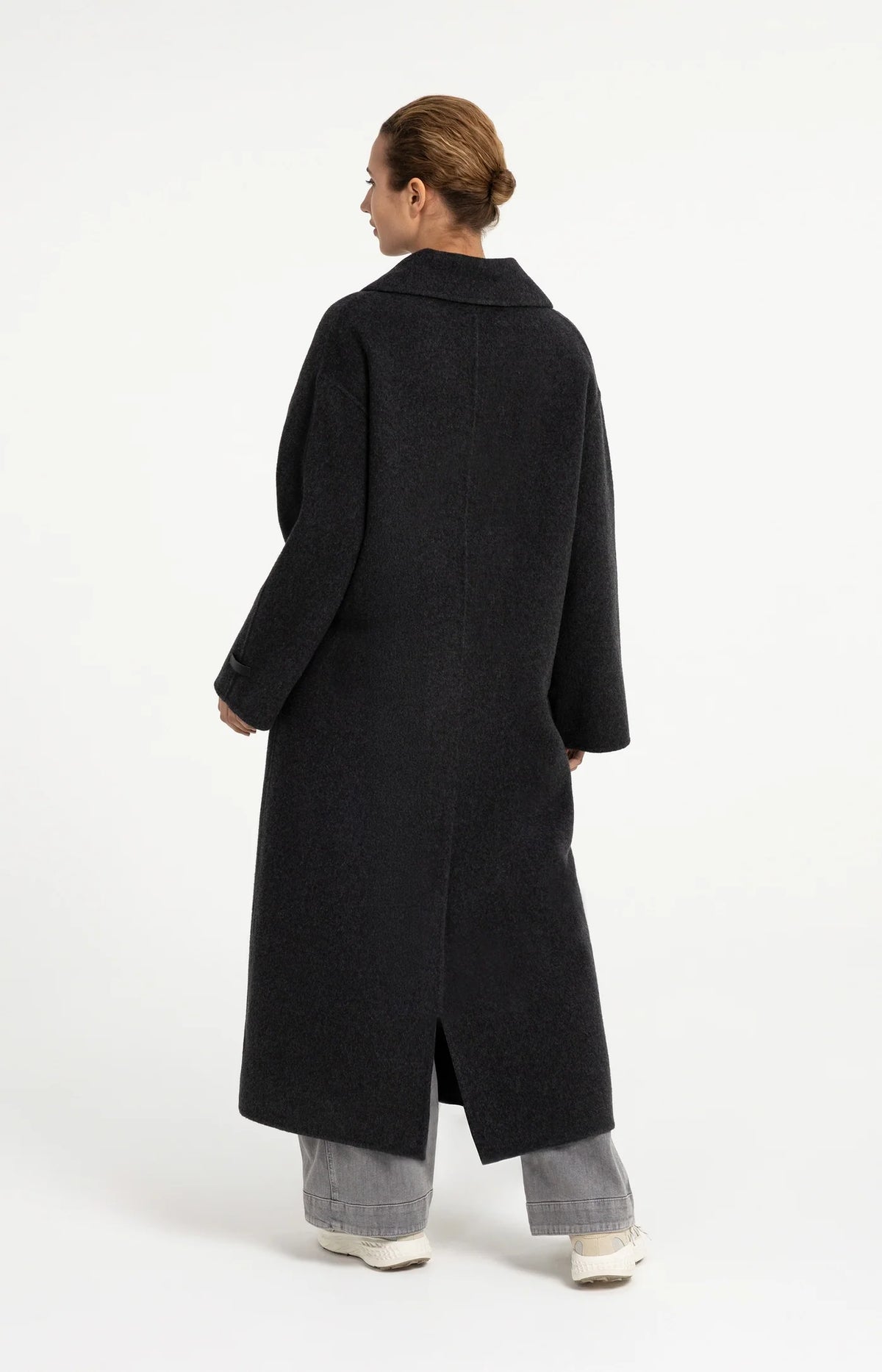 Extra Long Woven Wool Mix Coat