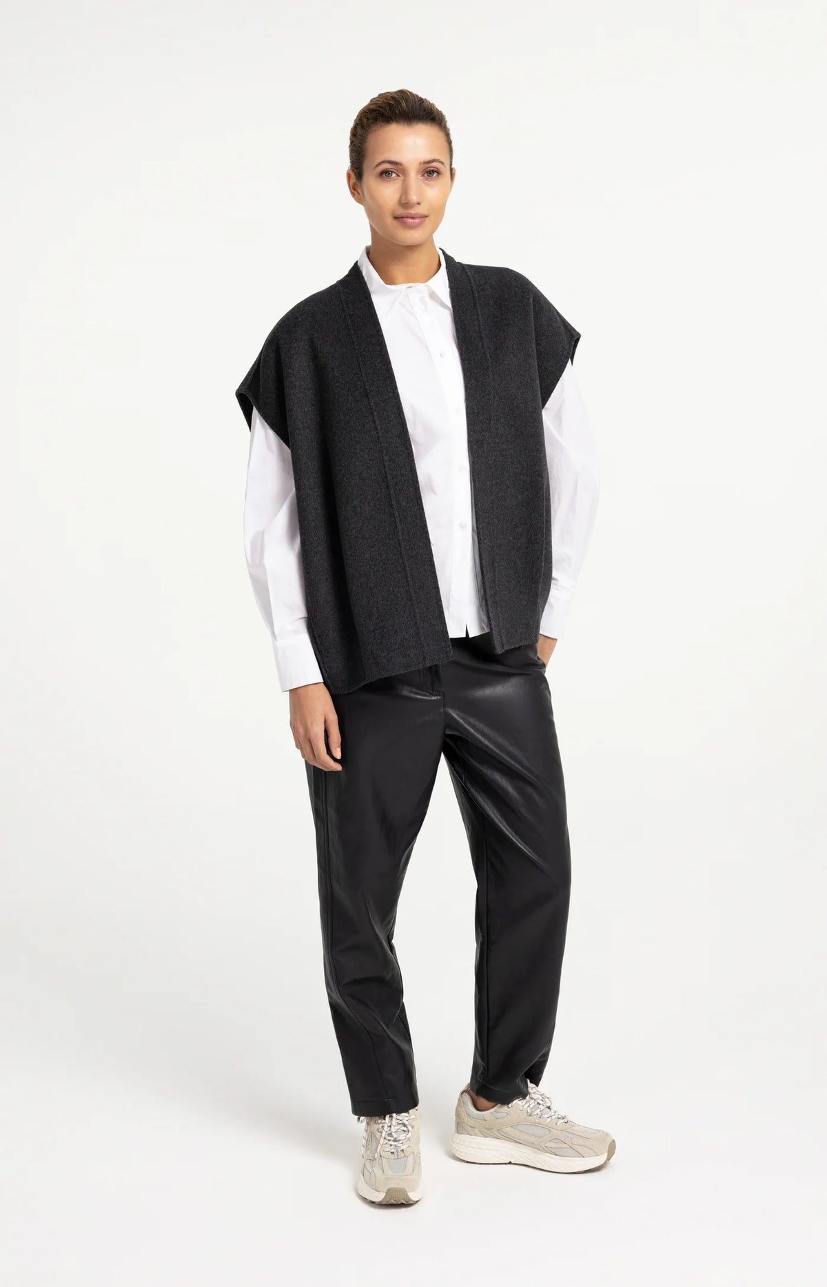 Faux Leather Carrot Trousers