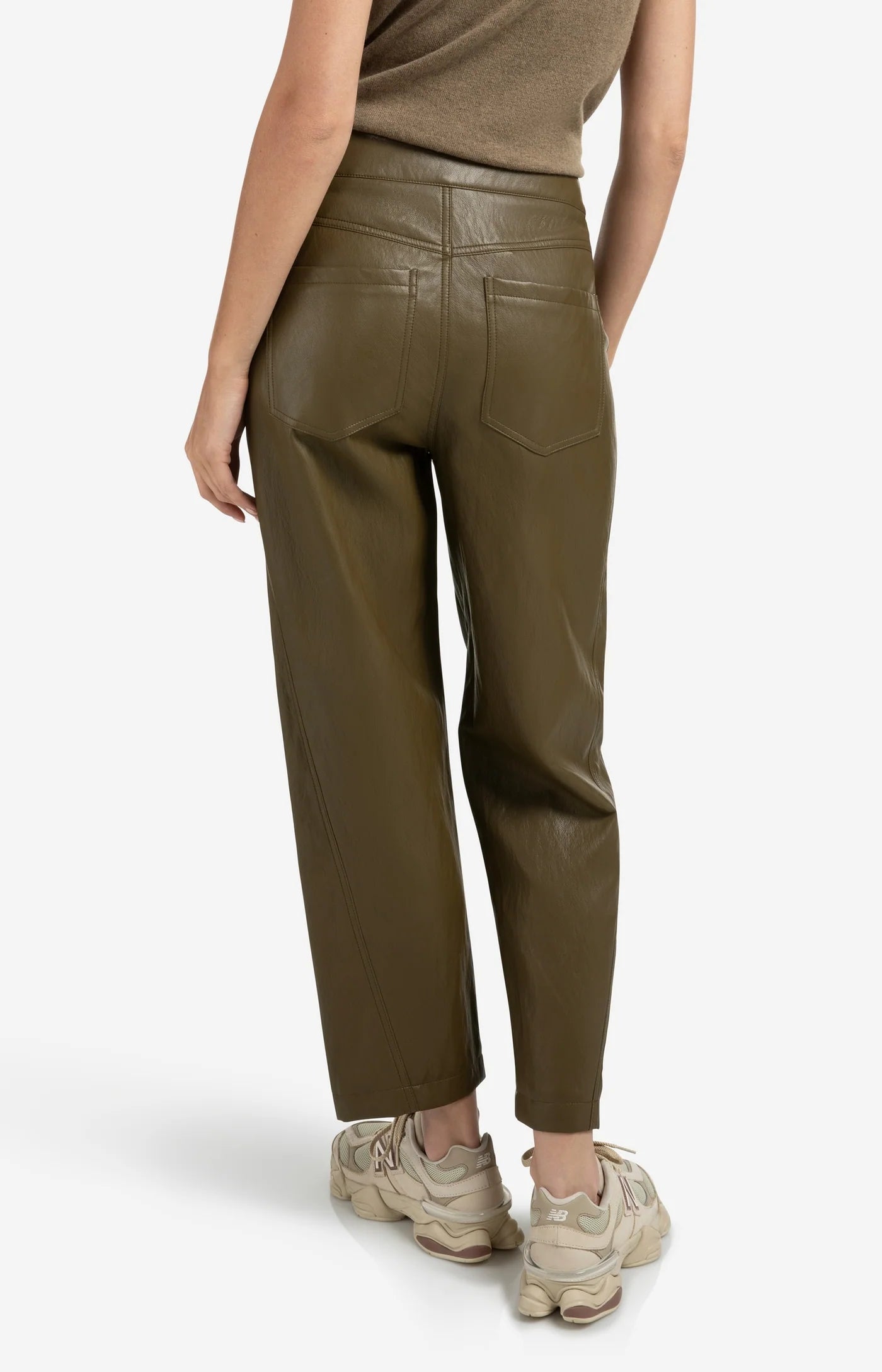 Faux Leather Barrel Trouser