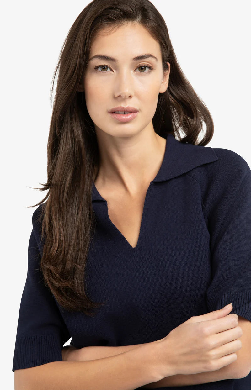 Short Sleeve Sweater with Collar