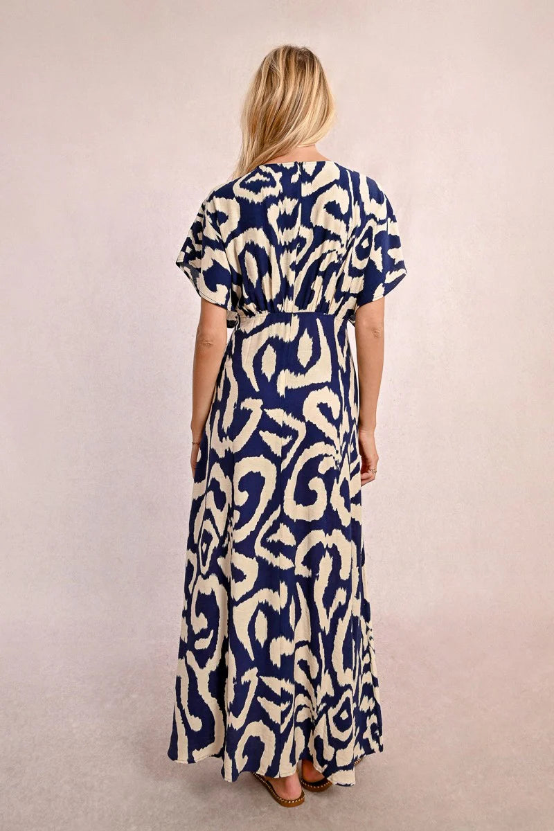 Long Swirl Printed Dress