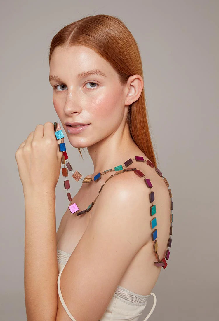 Rainbow Square Necklace