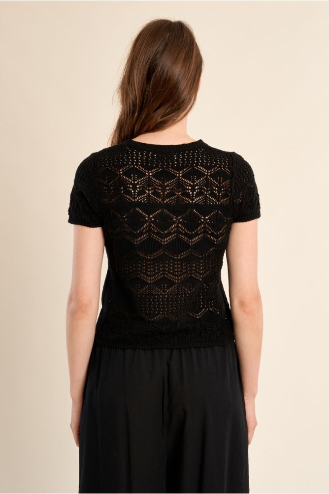 Short Sleeve Crochet Sweater