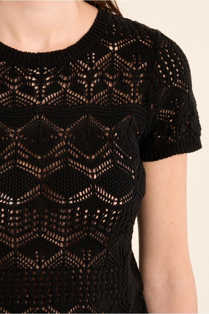 Short Sleeve Crochet Sweater