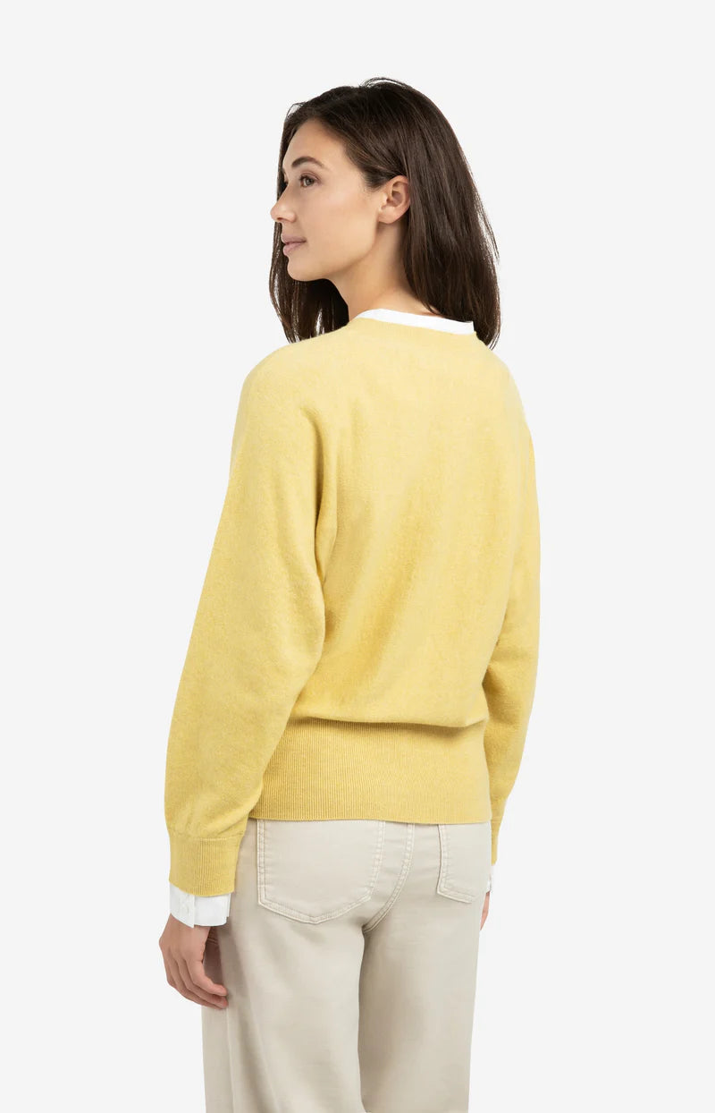 Batwing Sweater with Woven Detail