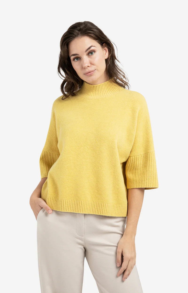 Three Quarter Sleeve Mock Neck
