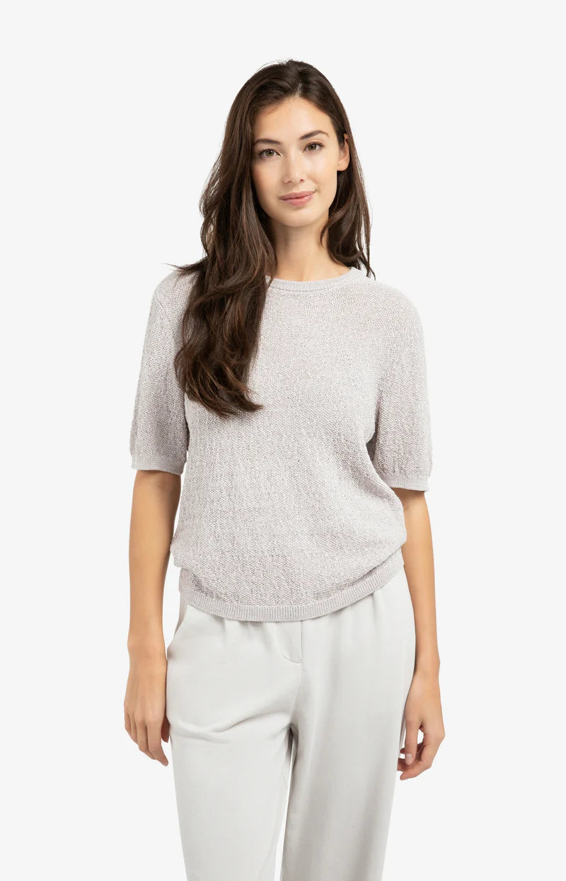 Textured Short Sleeve Sweater