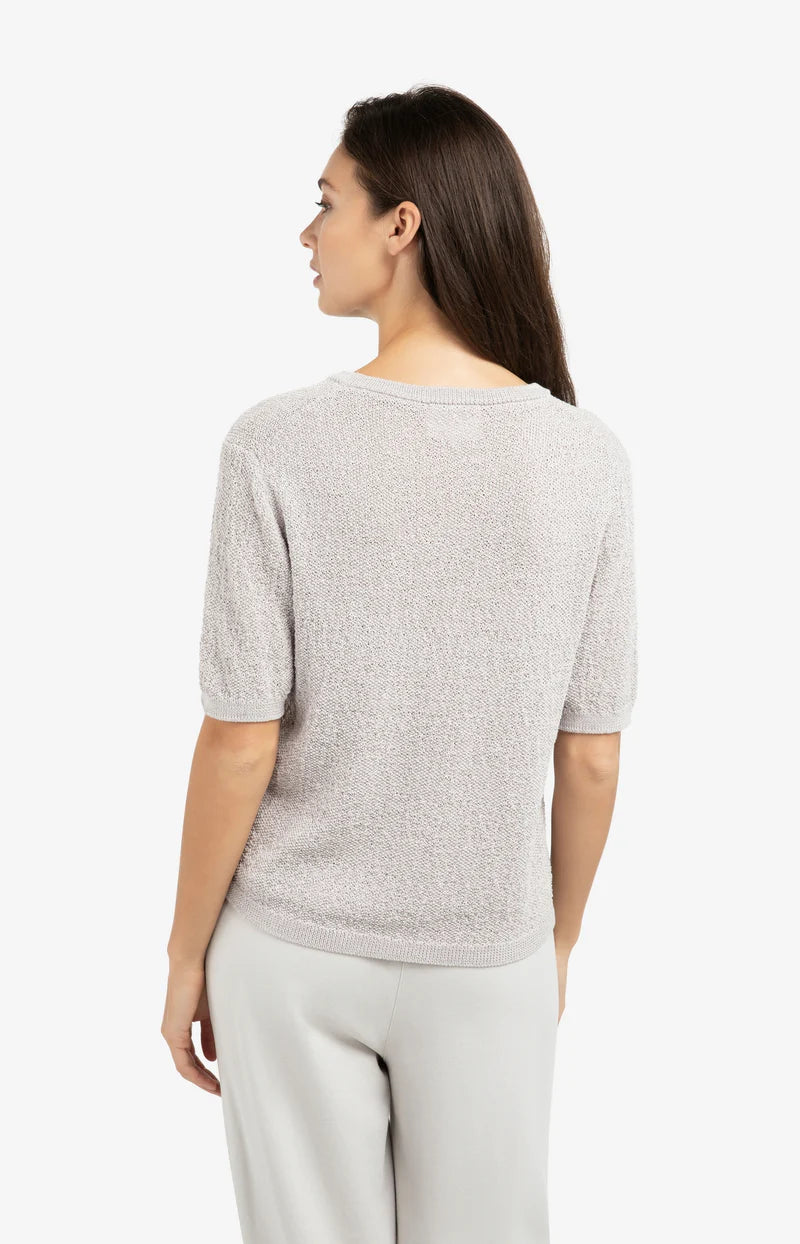 Textured Short Sleeve Sweater
