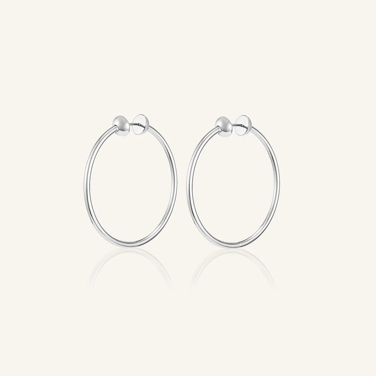 Small Icon Hoops - Rhodium