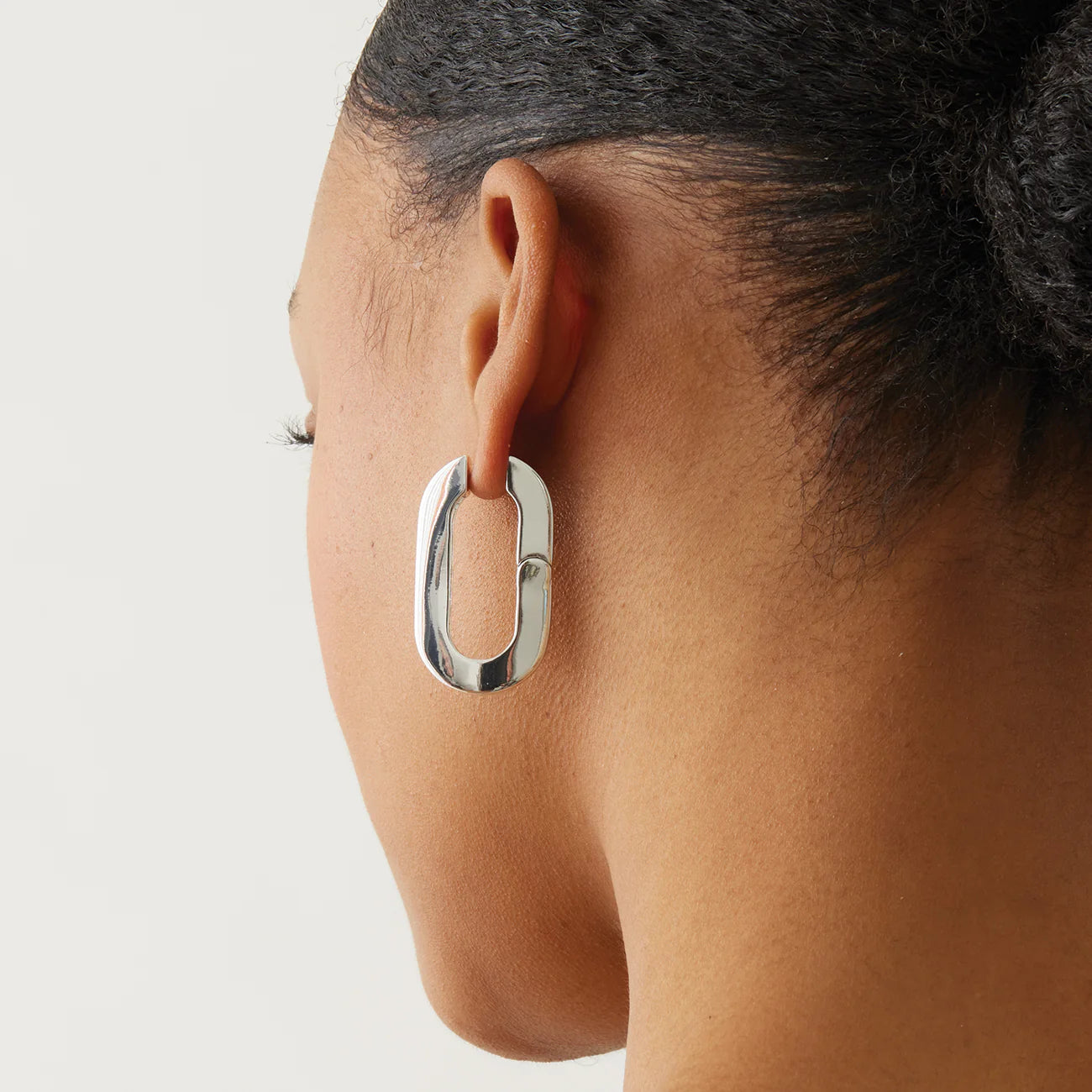 Mega U-Link Earrings - Silver