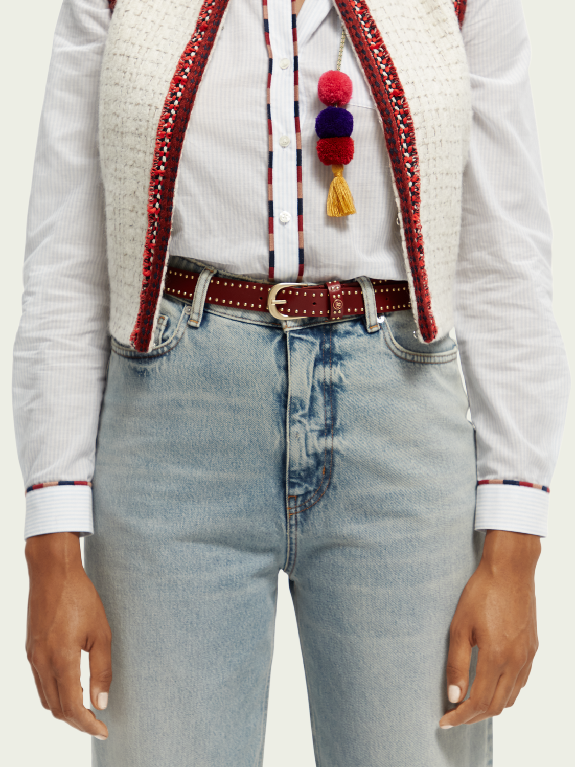 Leather Belt with Studs