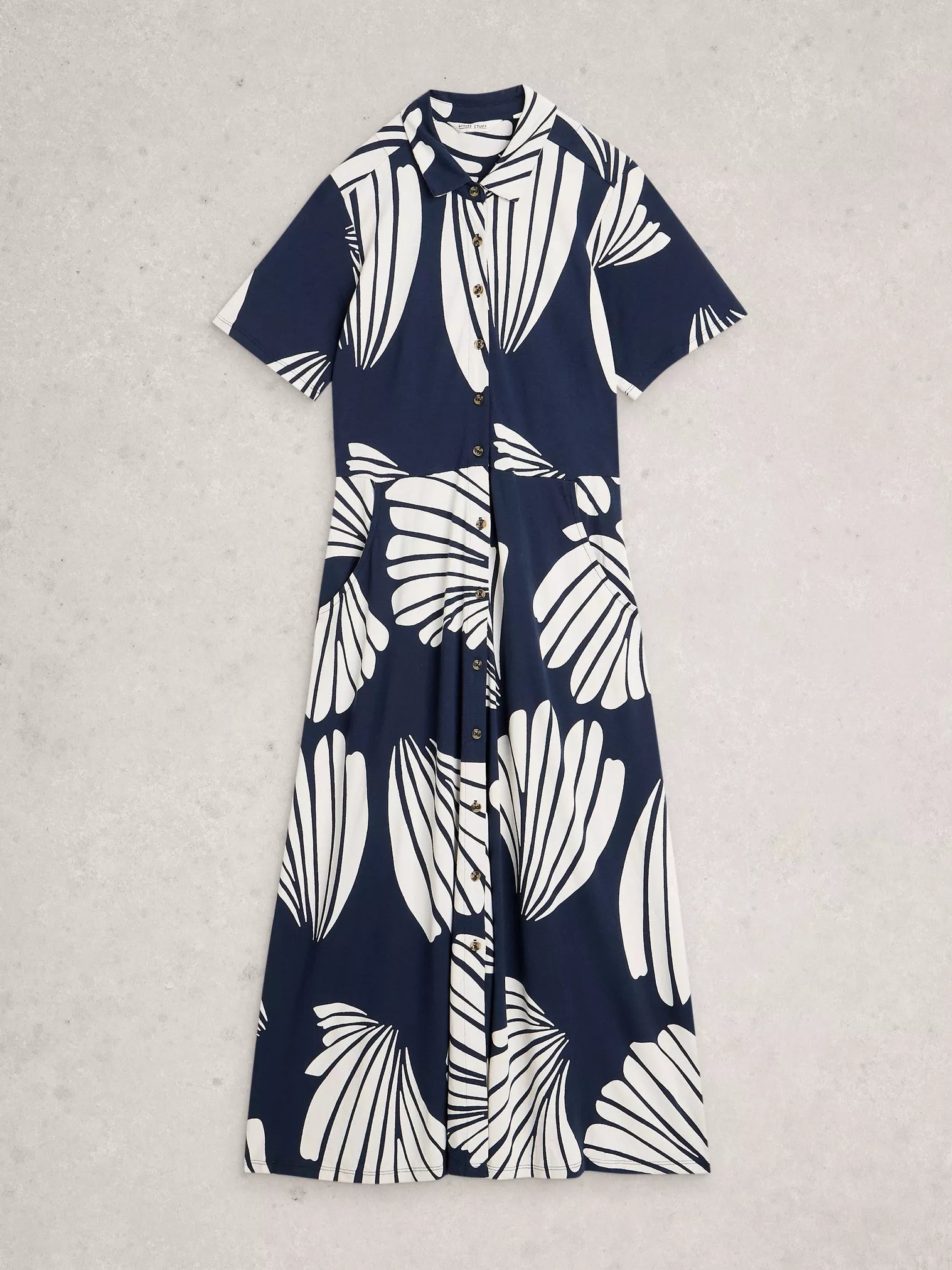 Rua Jersey Navy Shirt Dress