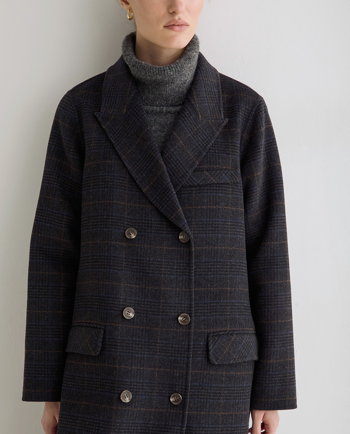 Long Handmade Check Coat