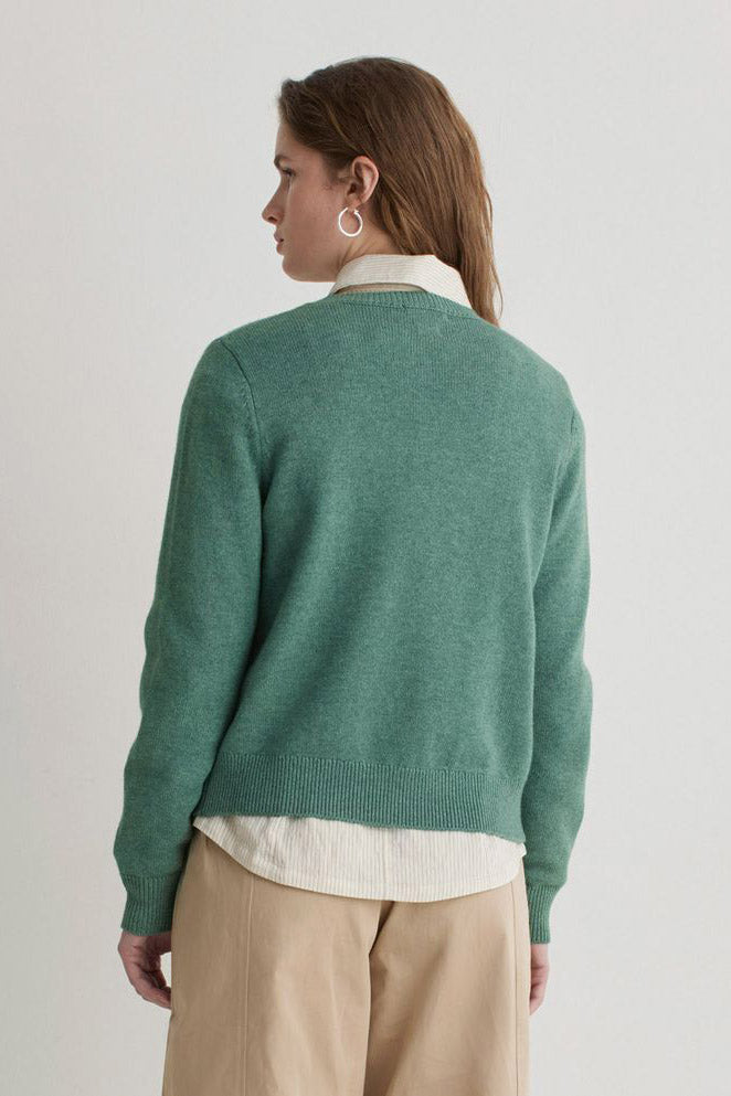 Wool Blend Green Cardigan