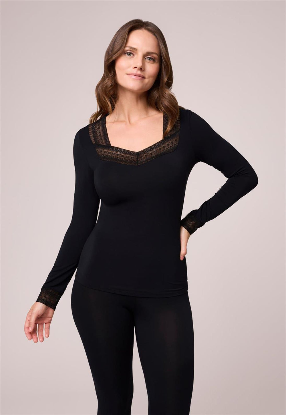 Bodybliss Long Sleeve V-Neck Top