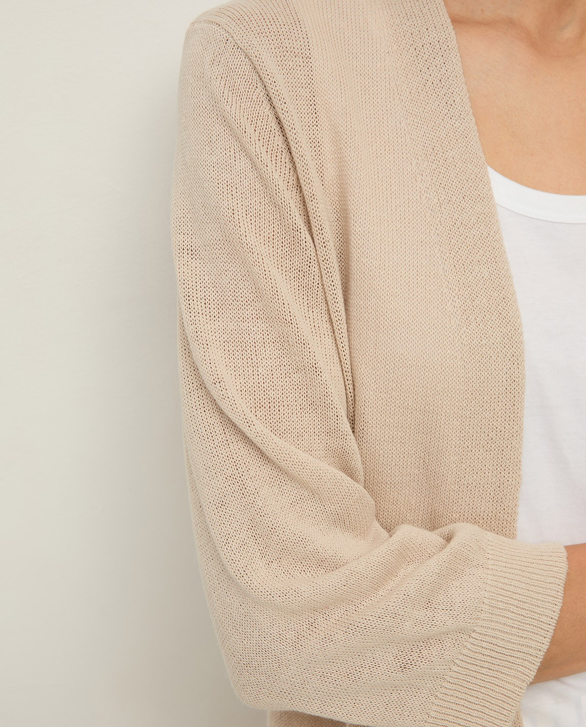 Linen Cardigan with French Sleeves