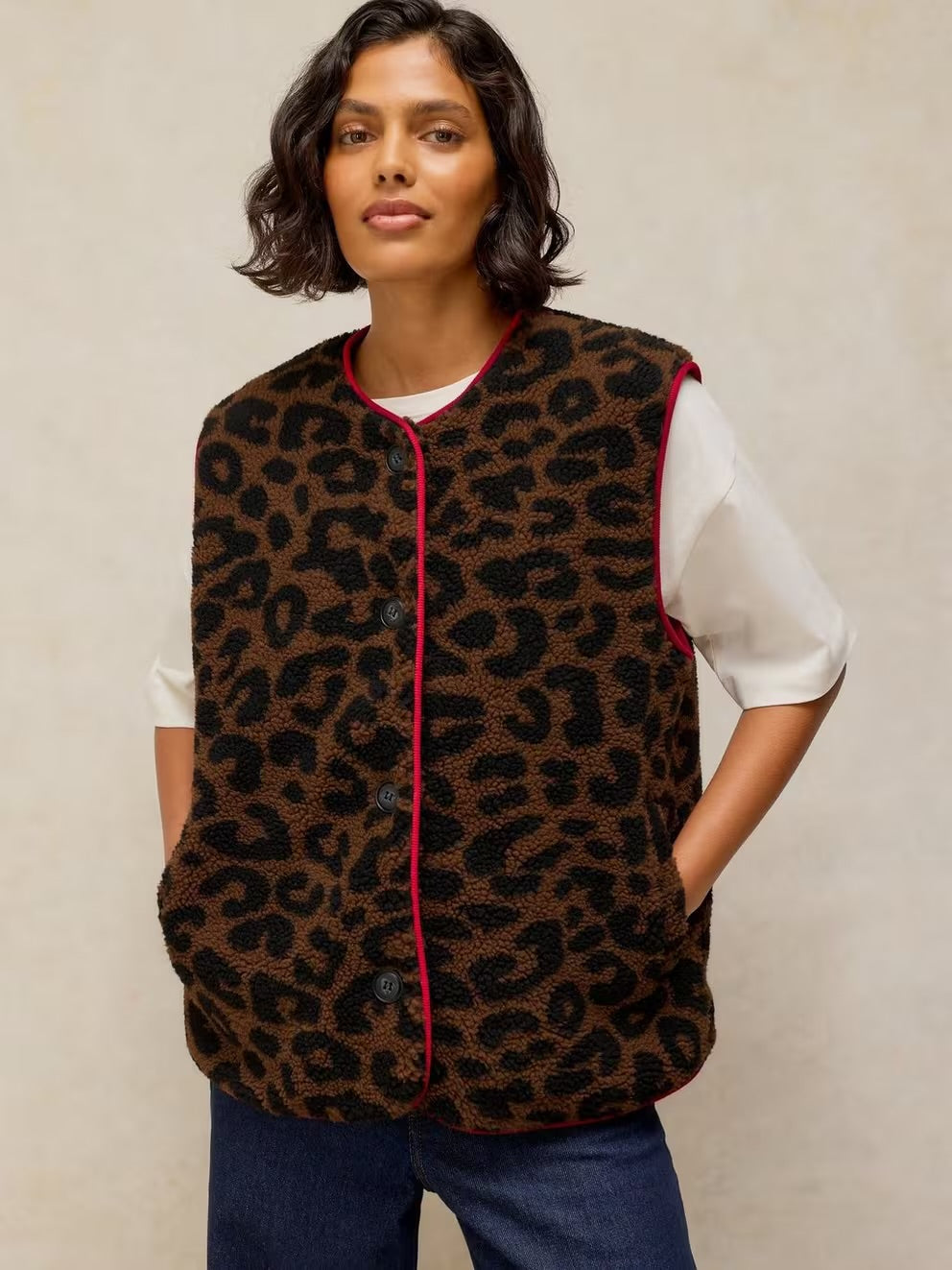 Borg Leopard Gilet