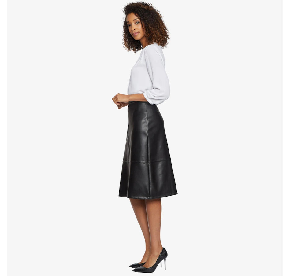 A-Line Faux Leather Skirt