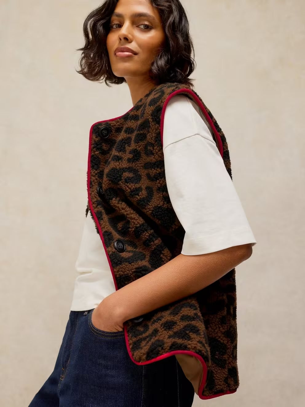 Borg Leopard Gilet
