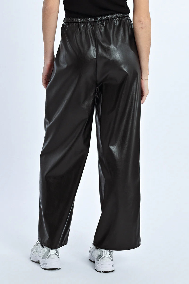 Leatherette Drawstring Trousers
