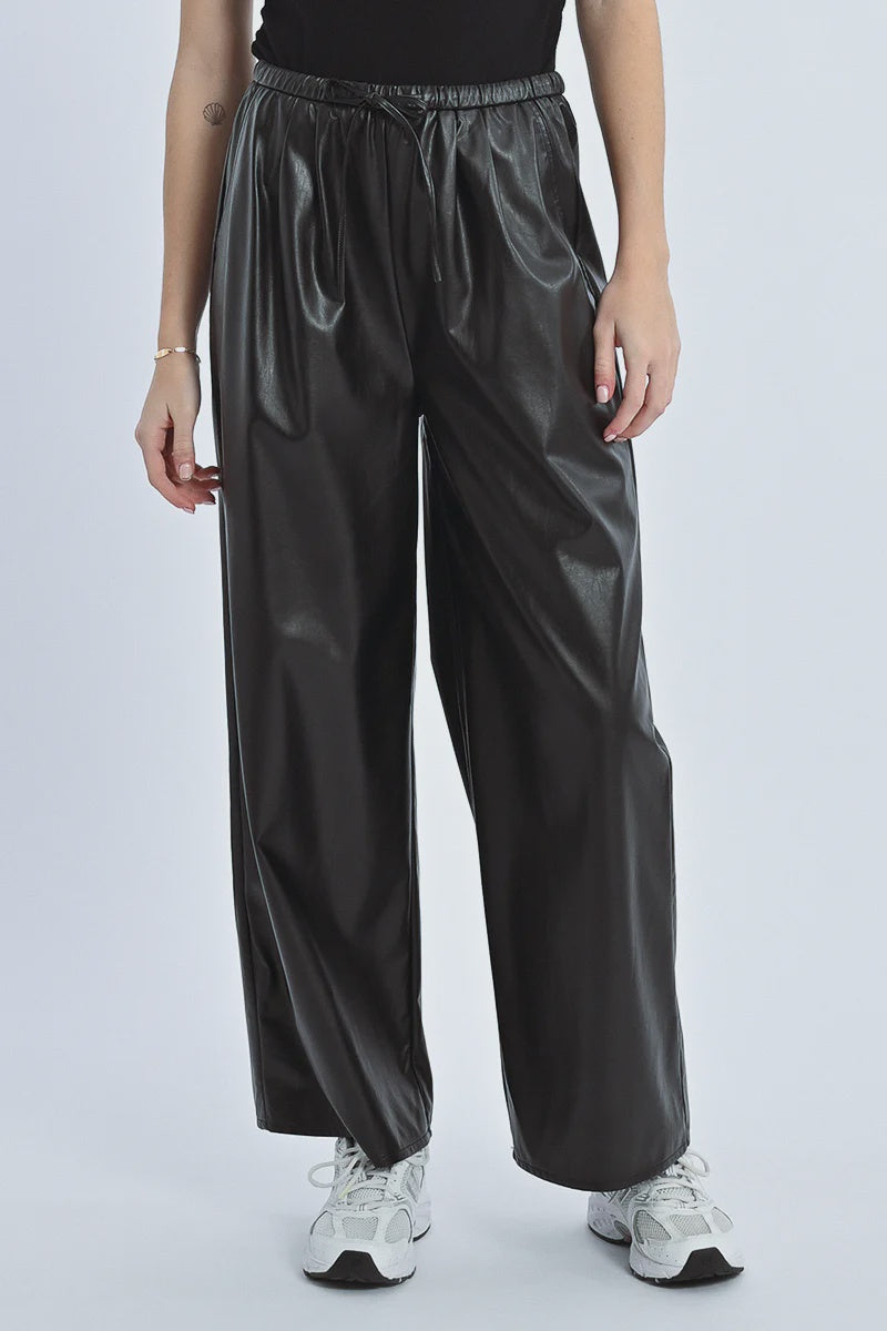Leatherette Drawstring Trousers