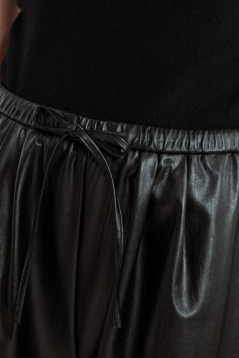 Leatherette Drawstring Trousers