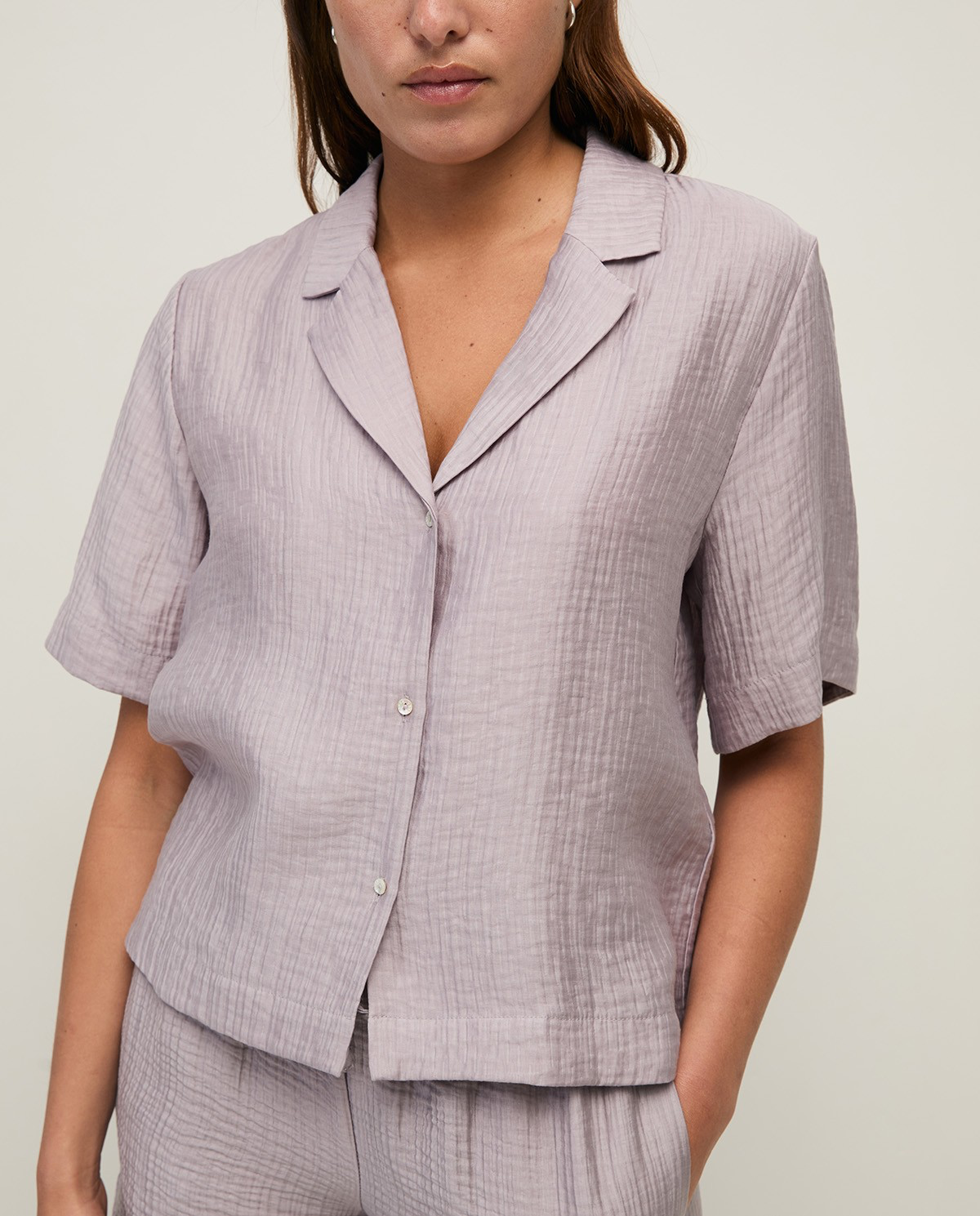 Short-Sleeve Shirt with Lapels