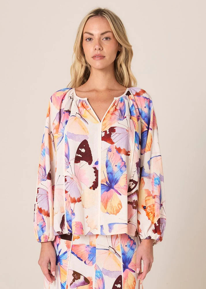 Mariposa Print Blouse