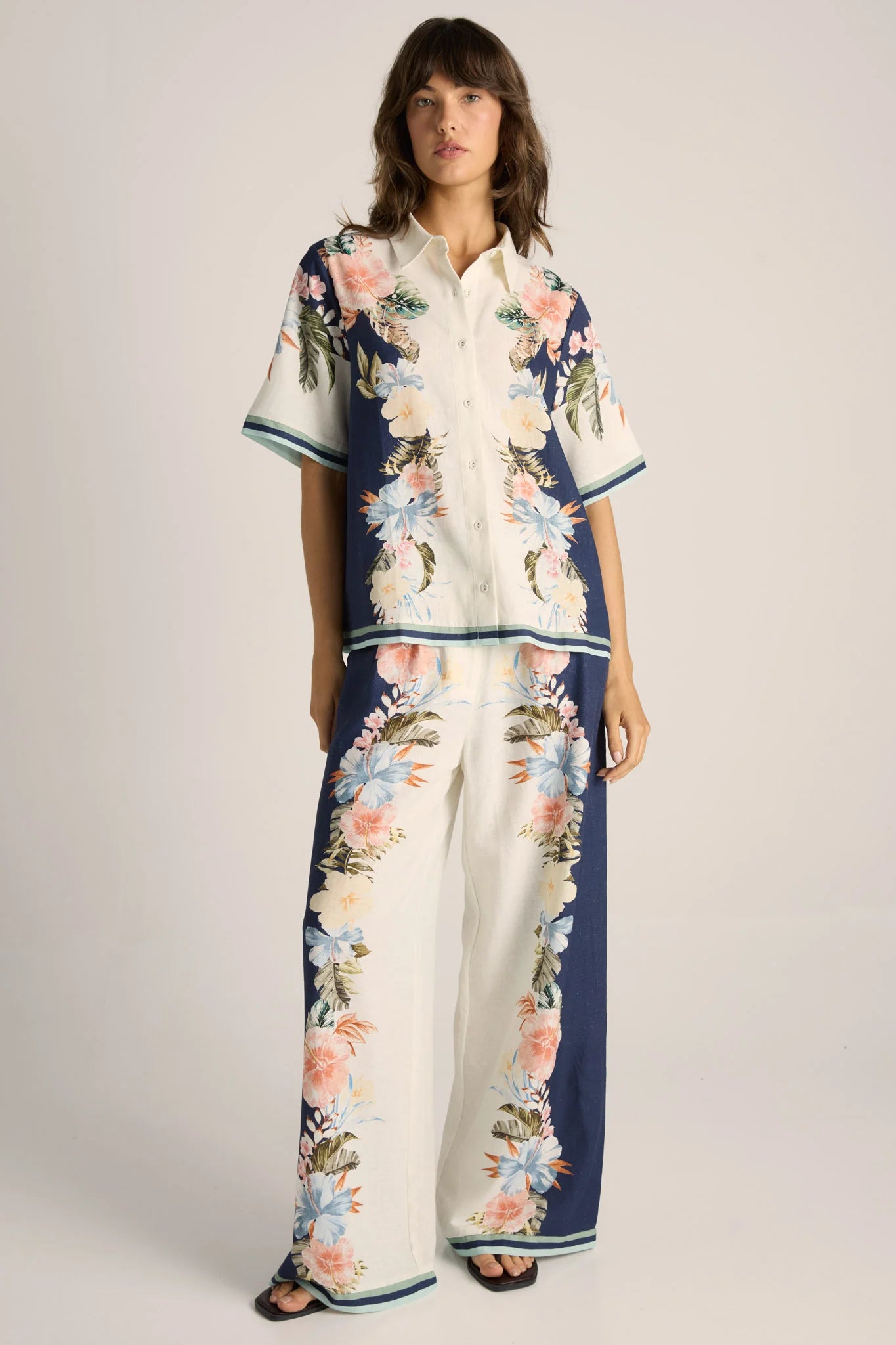 Solara Placement Print Collared Shirt