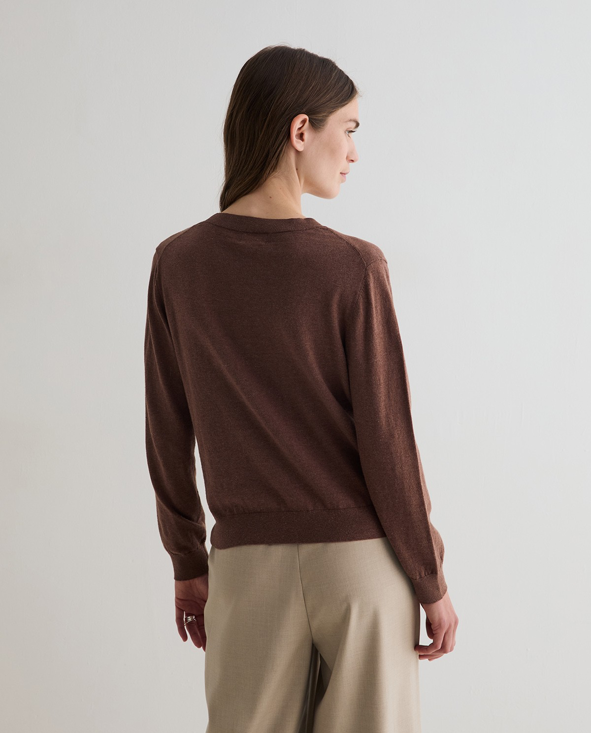 V-Neck Sweater With Embroidered Logo