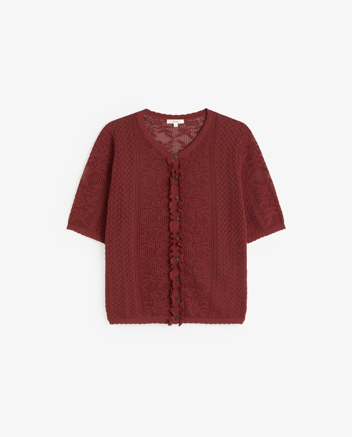 Short Sleeve Pointelette Cardigan