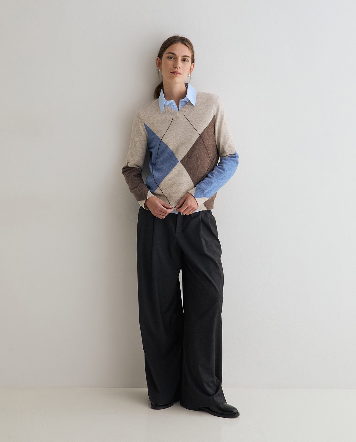 Diamond-Pattern Sweater