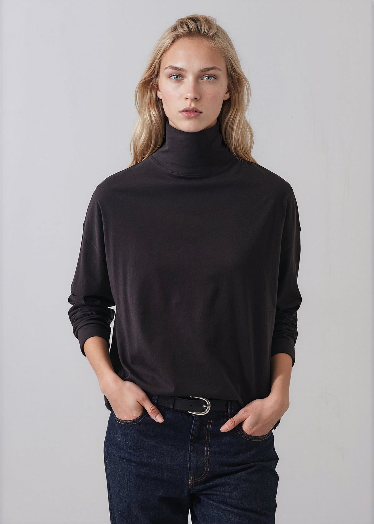 Organic Pima Cotton Oversized Turtleneck
