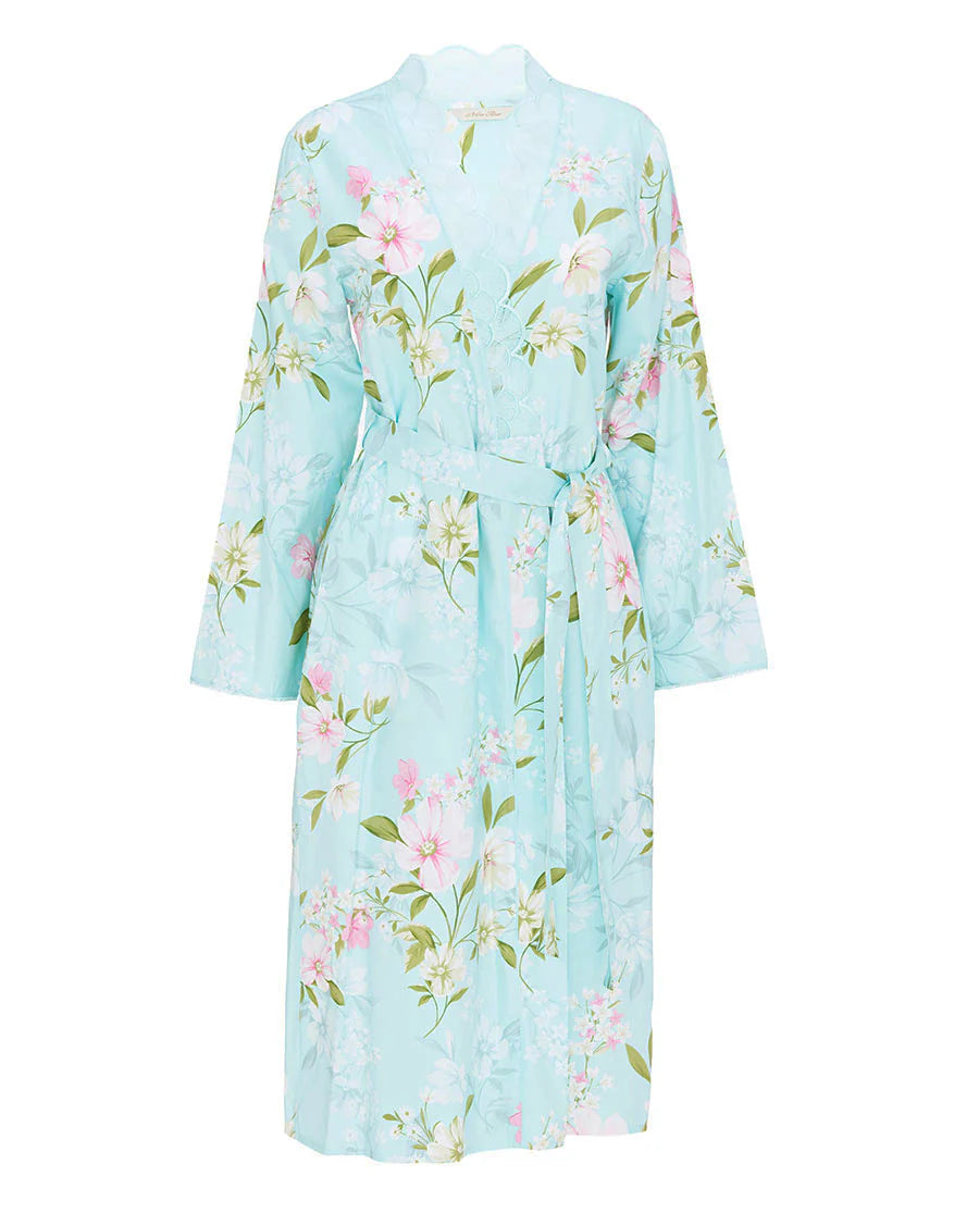 Juliette Lace Floral Print Midi Dressing Gown