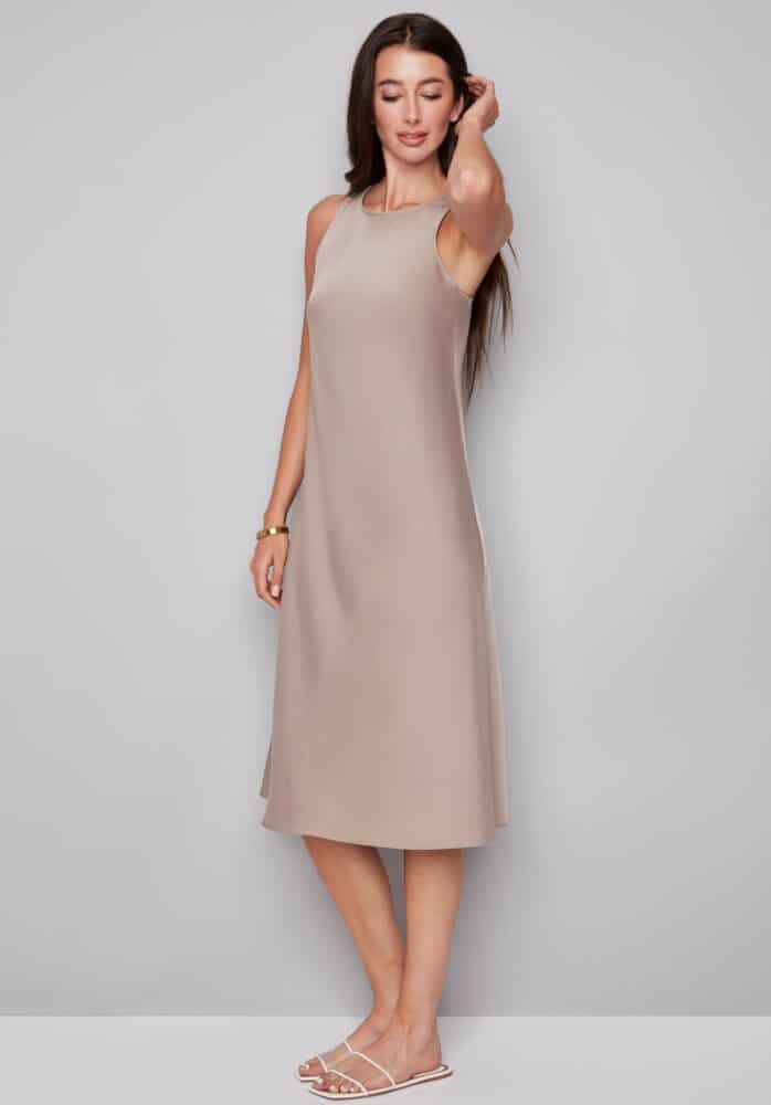 Daphne Belize Satin Midi Dress