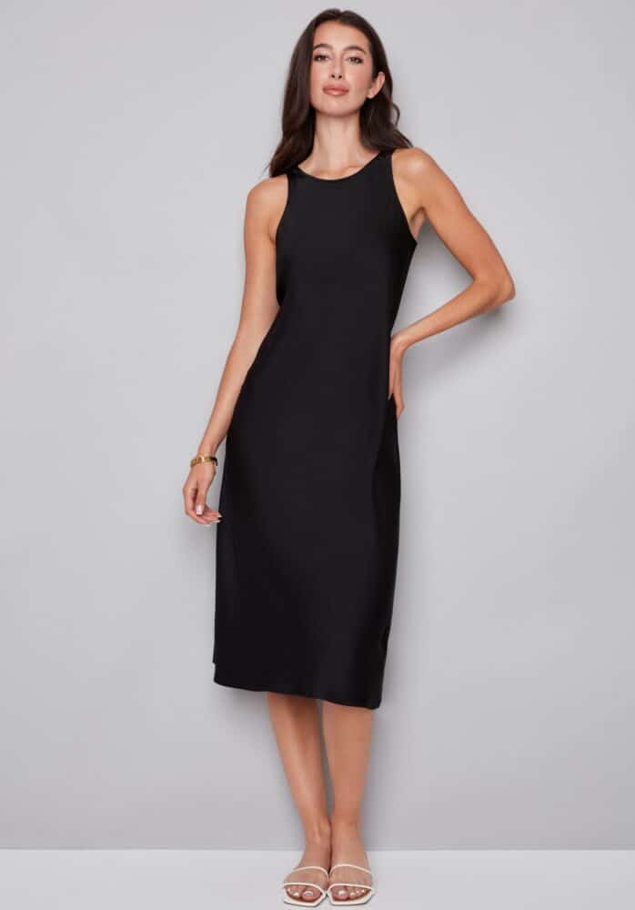 Daphne Belize Satin Midi Dress