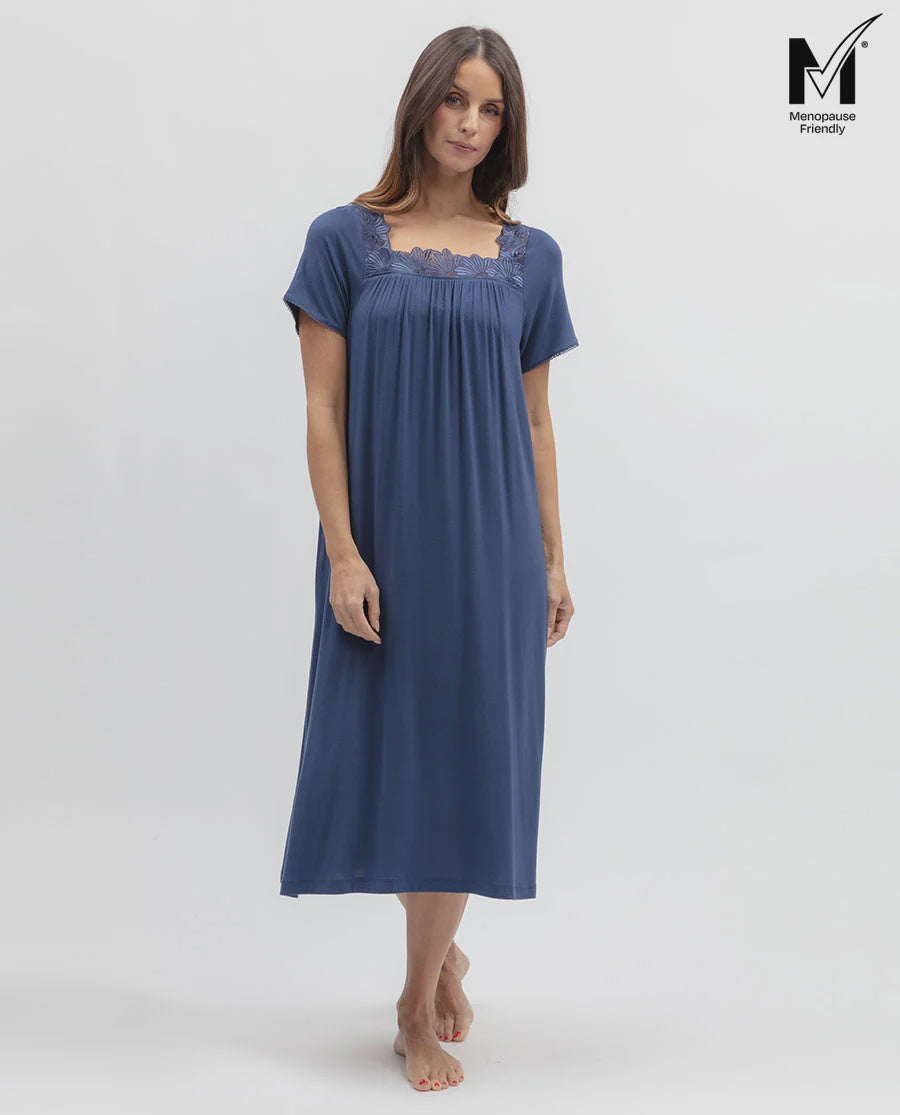 Serene Lace Detail Jersey Midi Nightdress