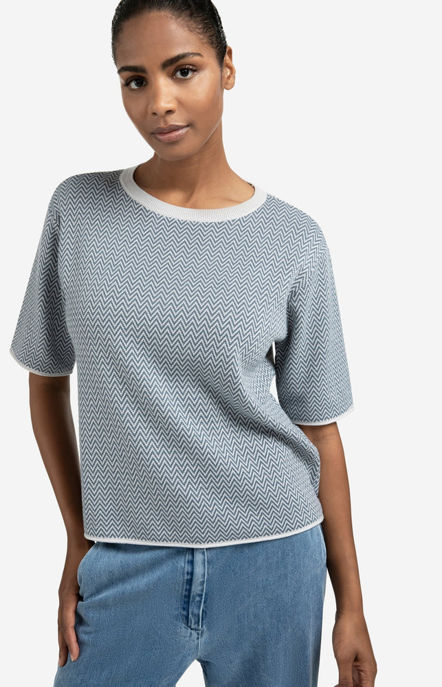 Jacquard Knitted T-Shirt