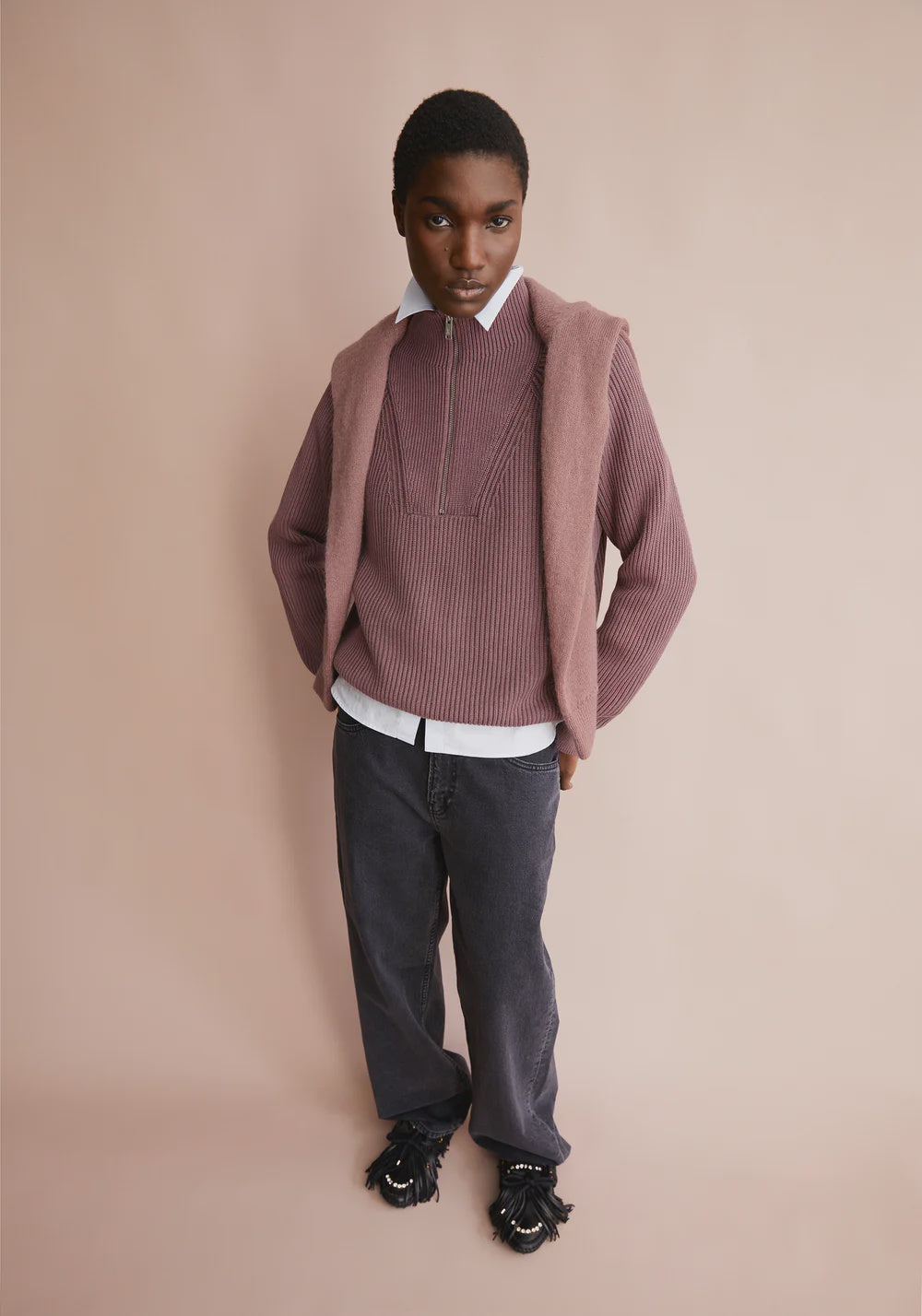 Ronyiaas Garment Dyed Knit Sweater