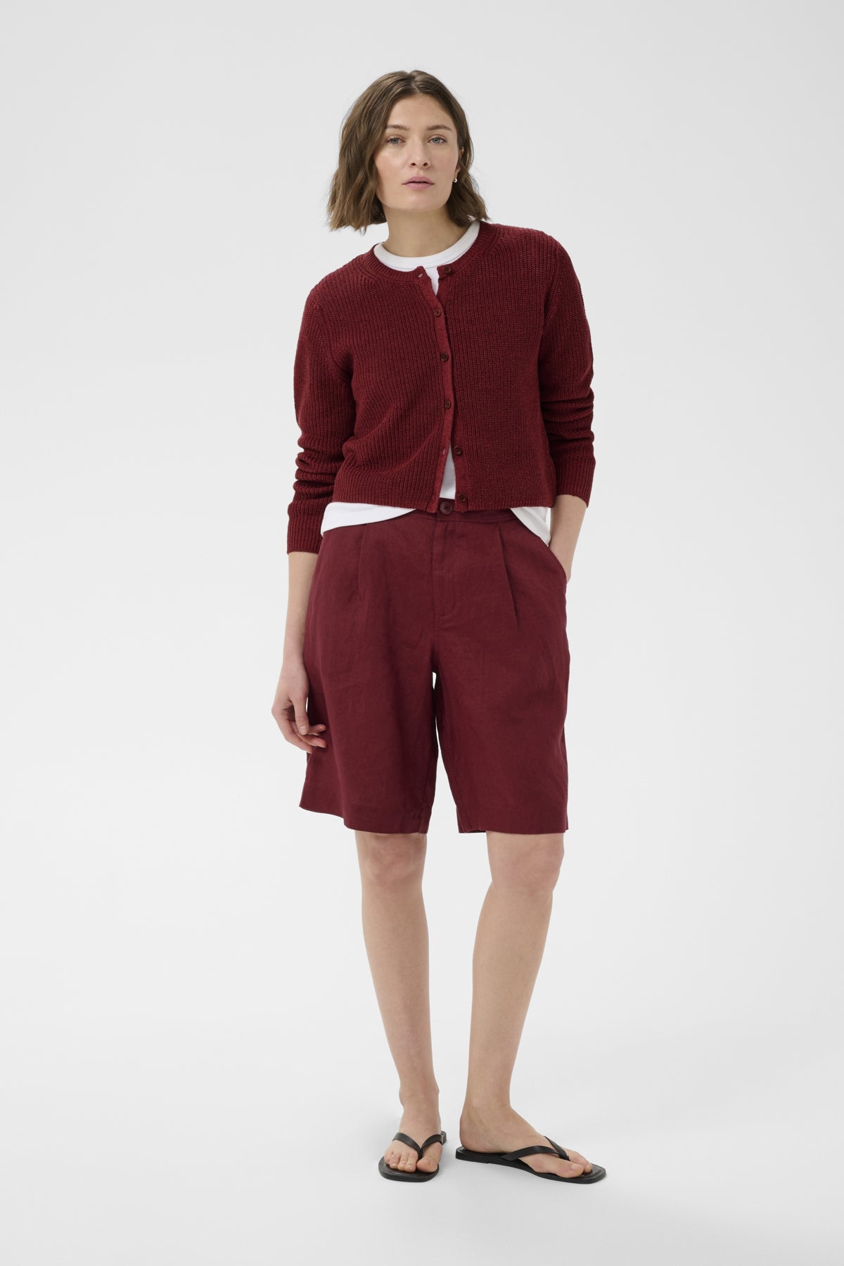 Gigia Linen Blend Cardigan