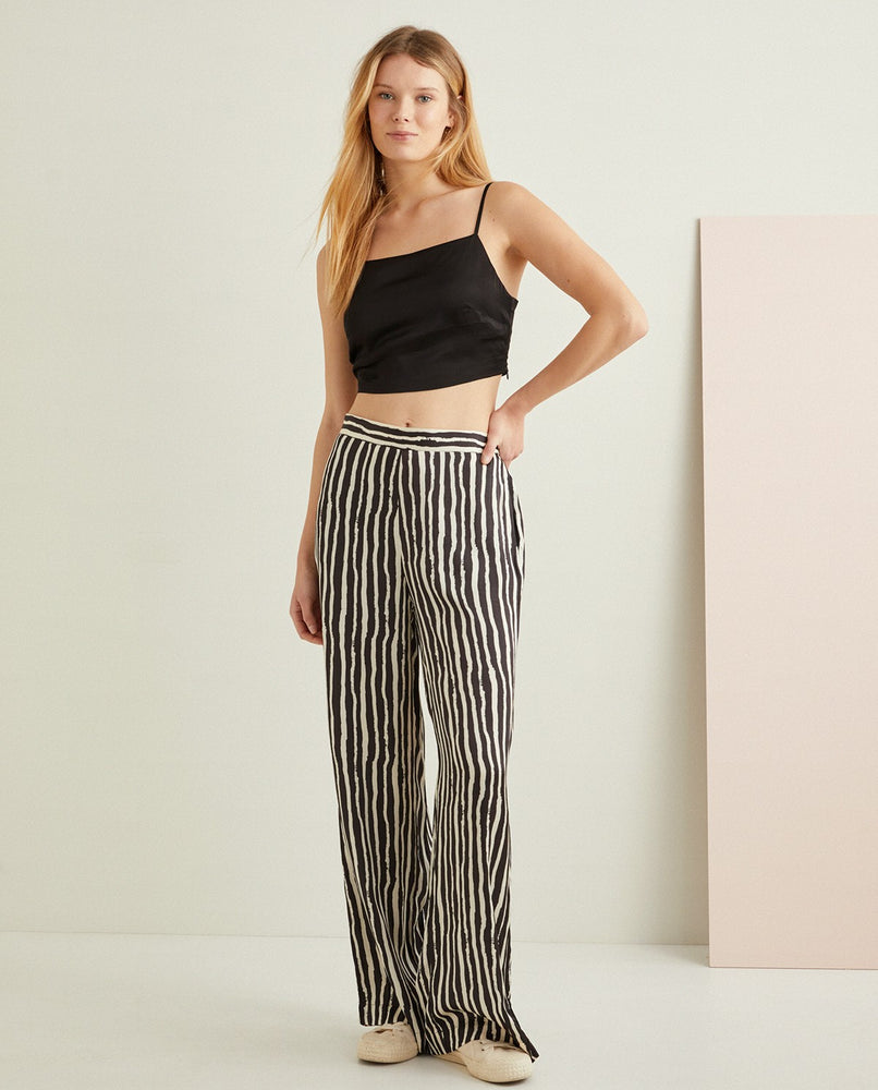 Sateen Striped Trousers