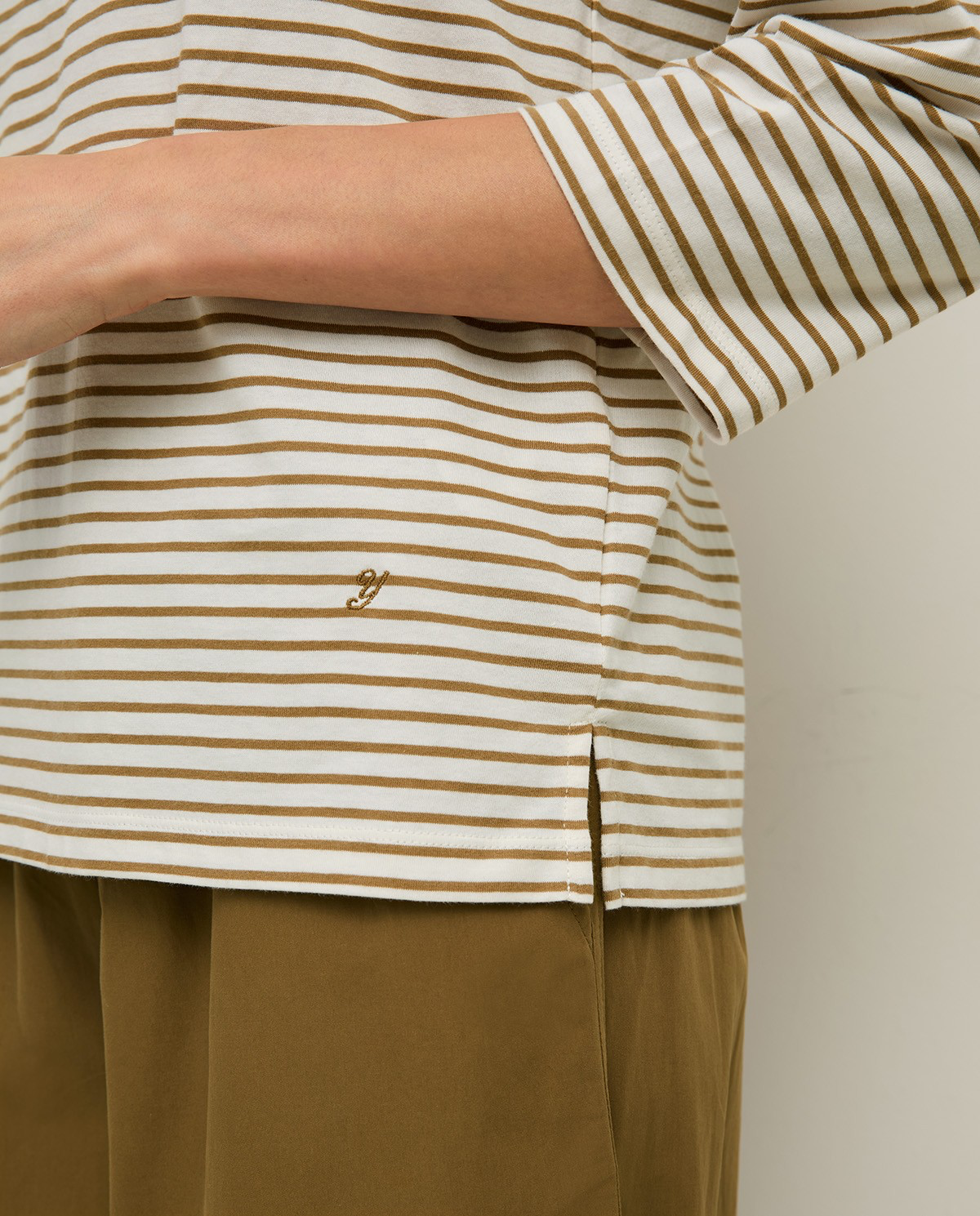 Striped Organic Cotton Bateau Neck T-Shirt