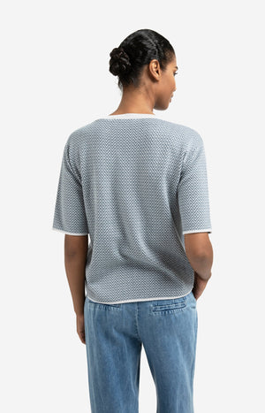 Jacquard Knitted T-Shirt