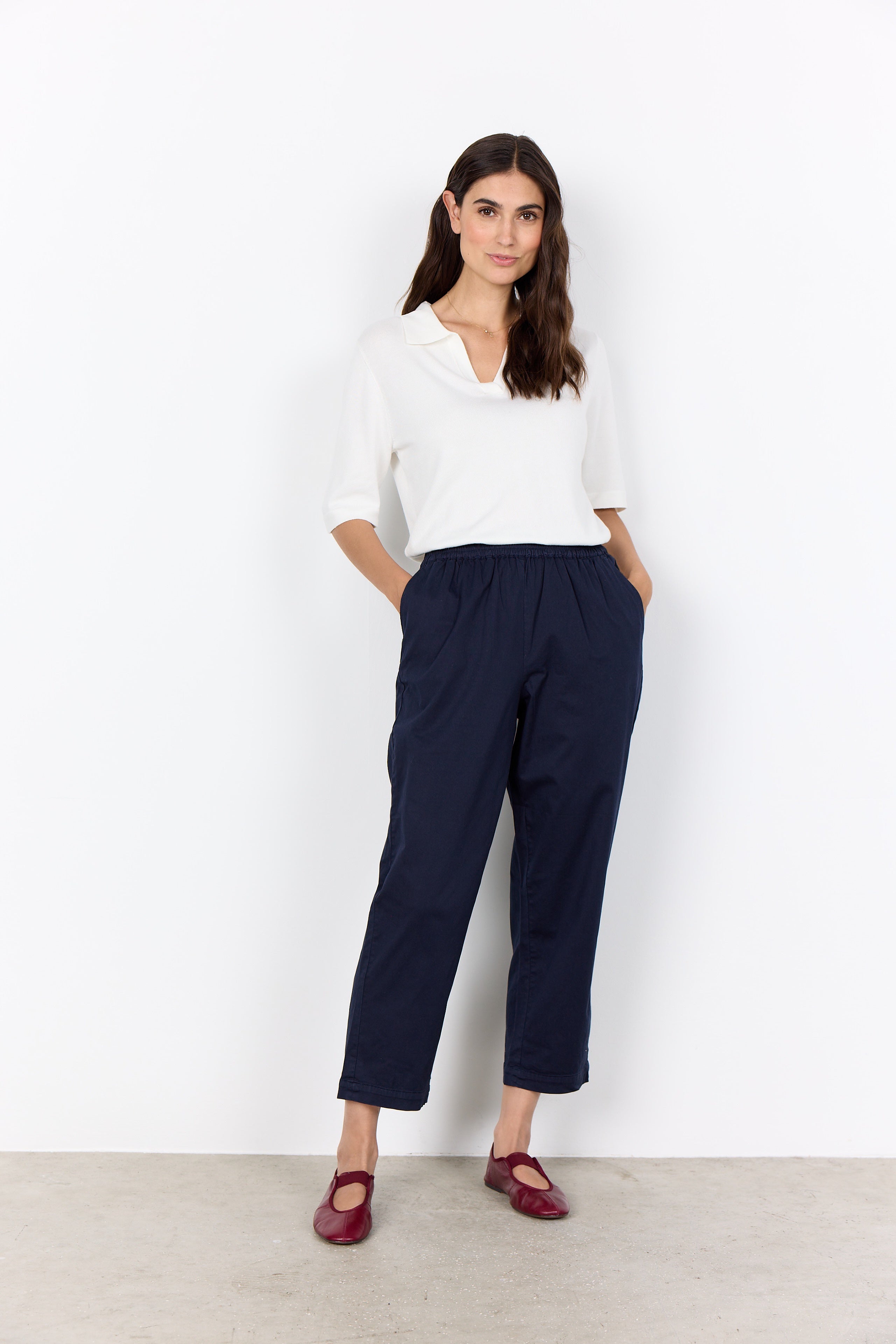Rovena Cotton Pull-On Taper Pant