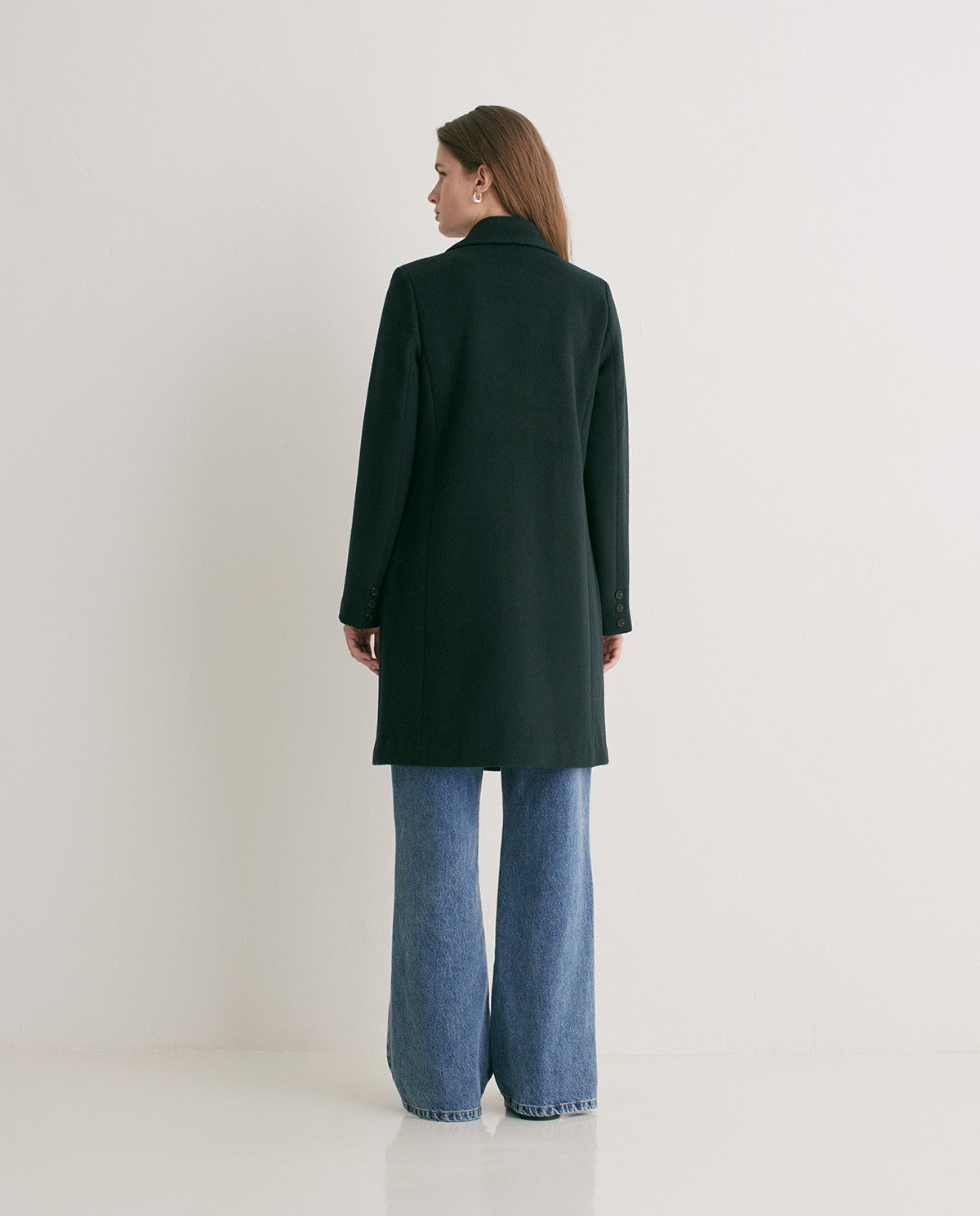 Double Breasted Wool Blend Top Coat