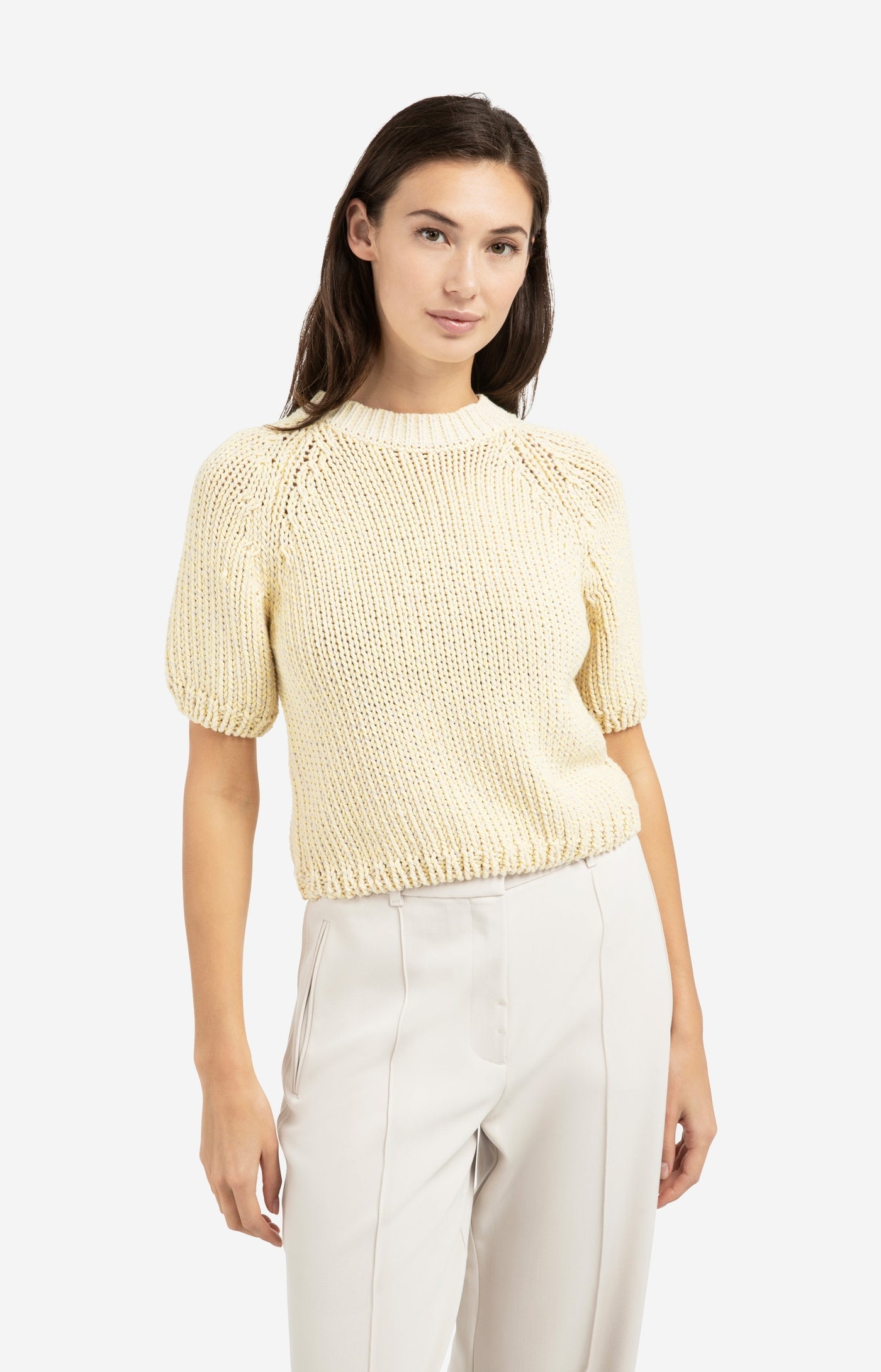 Chunky Knit Sweater with Short Sleeve