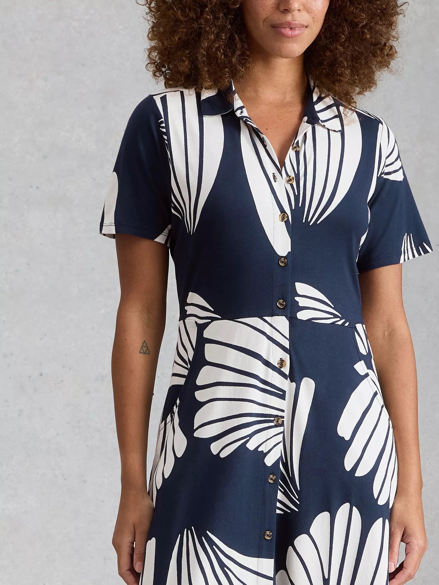 Rua Jersey Navy Shirt Dress